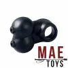 MAE-Toys Zwarte Siliconen Ball Stretcher Met Cock Ring