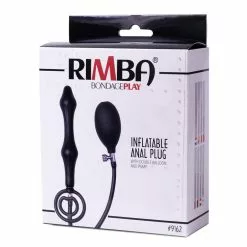 Rimba Latex Play - Opblaasbare Anaalplug Met Dubbele Ballon En Pomp - Zwart -Sextoys Voor Hem Verkoop rimba 9162 box